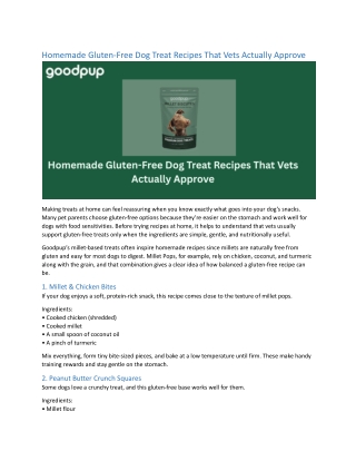 Homemade Gluten-Free Dog Treat Recipes That Vets Actually Approve