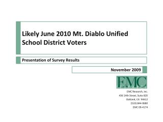 Likely June 2010 Mt. Diablo Unified School District Voters