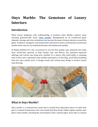Onyx Marble_ The Gemstone of Luxury Interiors