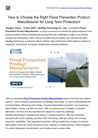 How to Choose the Right Flood Prevention Product Manufacturer for Long-Term Protection!