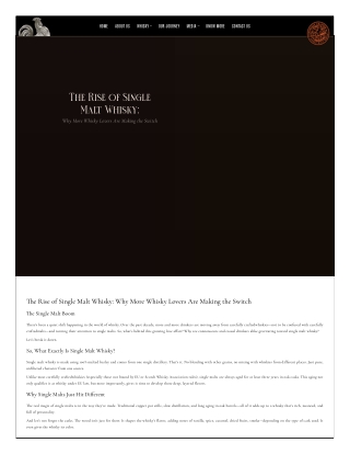 The Rise of Single Malt Whisky: Why More Whisky Lovers Are Making the Switch