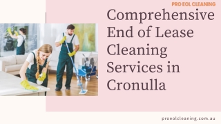 Comprehensive End of Lease Cleaning Services in Cronulla