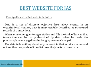 Know about very Best website for IAS