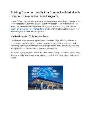 Building Customer Loyalty in a Competitive Market with Smarter Convenience Store Programs