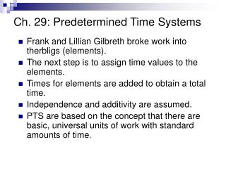 Ch. 29: Predetermined Time Systems