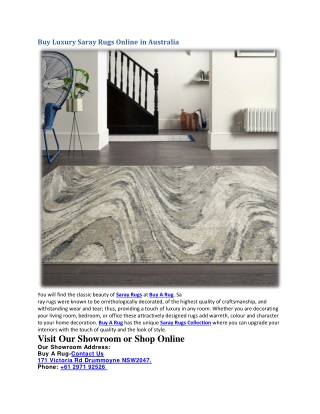 Buy Luxury Saray Rugs Online in Australia
