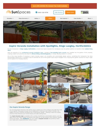 Aspire Veranda with Integrated Spotlights – Kings Langley Case Study