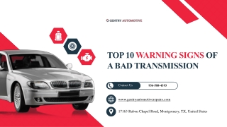Is Your Transmission Failing? Here Are the Top 10 Signs