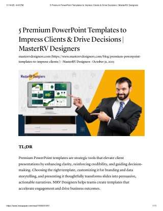 5 Premium PowerPoint Templates to Impress Clients & Drive Decisions _ MasterRV Designers