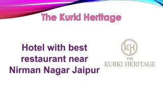Hotel with best restaurant near nirman nagar Jaipur