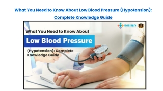 What You Need to Know About Low Blood Pressure Hypotension Complete Knowledge Guide