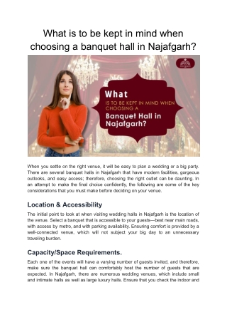 Top Best Banquet Halls in Najafgarh | Affordable Event Spaces