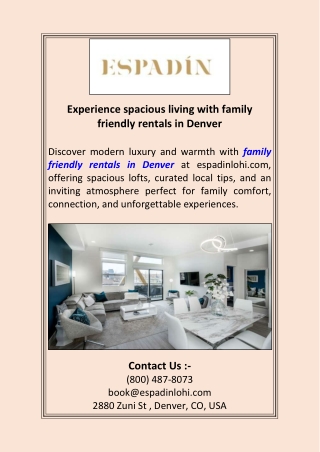Experience spacious living with family friendly rentals in Denver