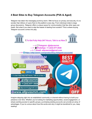 4 Best Sites to Buy Telegram Accounts (PVA & Aged)