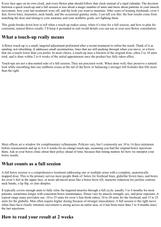 Botox Touch-Up vs Full Session: How to Decide