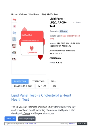 CVS Cholesterol Test