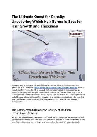 The Ultimate Quest for Density_ Uncovering Which Hair Serum is Best for Hair Growth and Thickness
