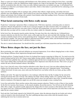 Botox Facial Contouring: Balancing Features with Precision