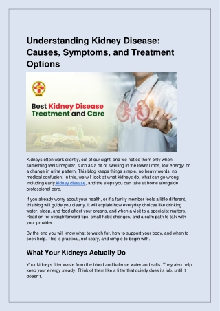 Understanding Kidney Disease_ Causes, Symptoms, and Treatment Options