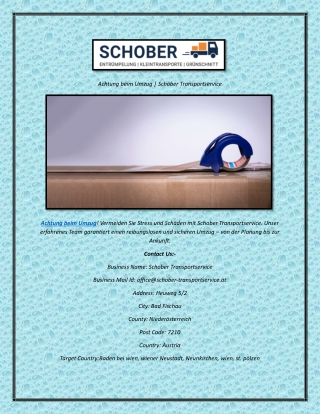 Achtung beim Umzug  Schober Transportservice