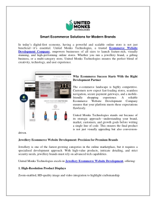 Smart Ecommerce Solutions for Modern Brands