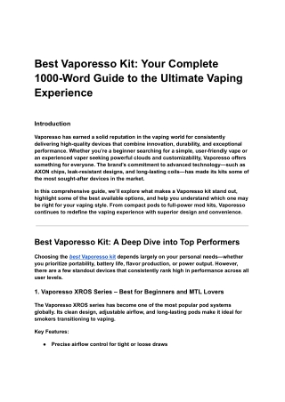 Best Vaporesso Kit_ Your Complete 1000-Word Guide to the Ultimate Vaping Experience - Google Docs
