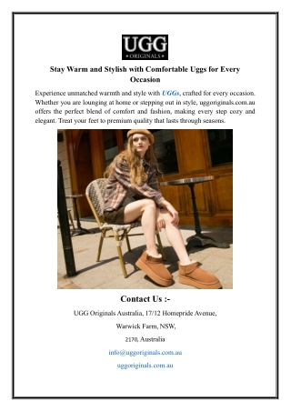 Stay Warm and Stylish with Comfortable Uggs for Every Occasion