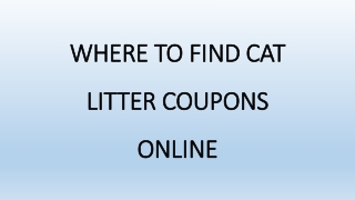 Where to Find Cat Litter Coupons Online