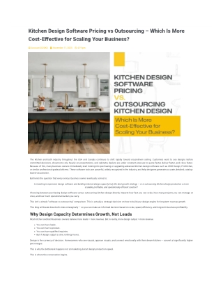 Kitchen Design Software Pricing vs Outsourcing - 2020 kitchen Design