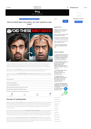 Why Do Most Men Fear Stick-On Hair Systems Look Fake