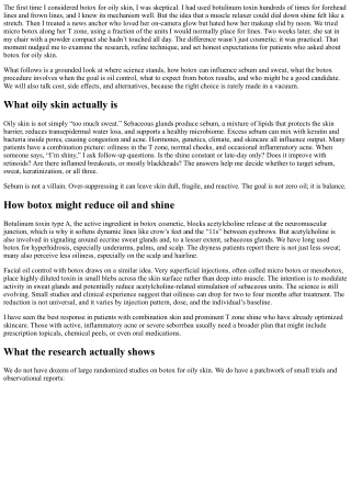 Botox for Oily Skin: Myth or Science?