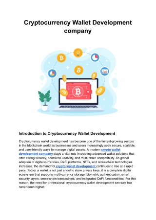 Cryptocurrency Wallet Development company