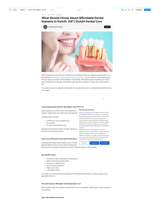 What Should I Know About Affordable Dental Implants in Duluth, GA? | Duluth Dent