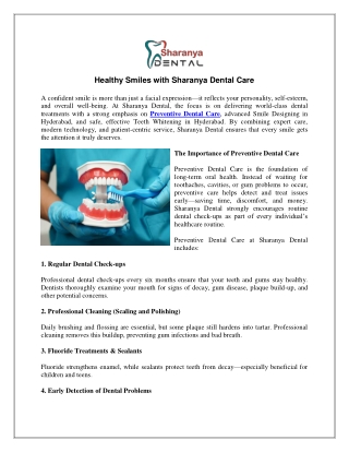 Healthy Smiles with Sharanya Dental Care