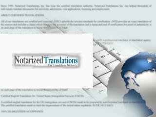 notarized translations - certified translation service