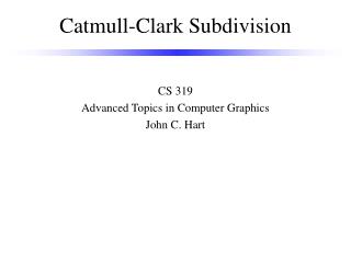 Catmull-Clark Subdivision