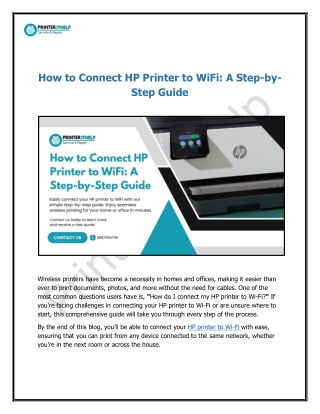 How to Connect HP Printer to WiFi