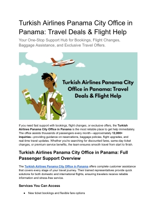 Turkish Airlines Panama City Office in Panama_ Travel Deals & Flight Help
