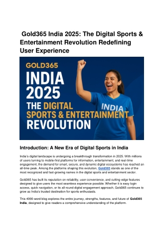 Gold365 India 2025_ The Digital Sports & Entertainment Revolution Redefining User Experience