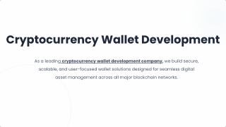 Cryptocurrency Wallet Development