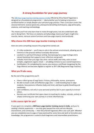 A strong foundation for your yoga journey by Shhiva Nandi Yogashala