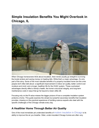 Simple Insulation Benefits You Might Overlook in Chicago, IL