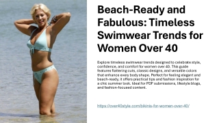 Beach-Ready and Fabulous Timeless Swimwear Trends for Women Over 40