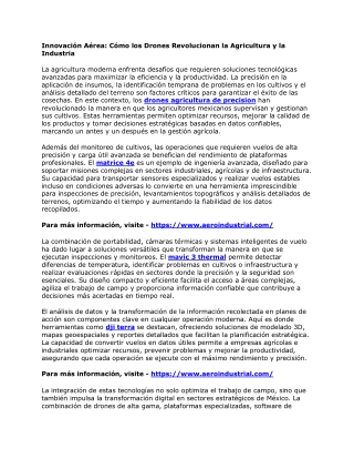 Innovación Aérea - Cómo los Drones Revolucionan la Agricultura y la Industria