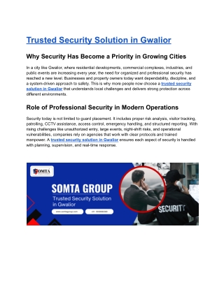 Trusted Security Solution in Gwalior