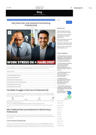 Why Most Hair Loss Solutions Fail Working Professionals
