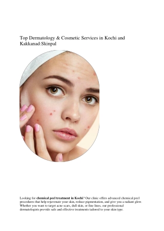 Comprehensive Skin and Hair Care Solutions in Kochi