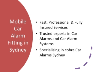 Mobile Car Alarm Fitting in Sydney | Fast, Professional & Fully Insured