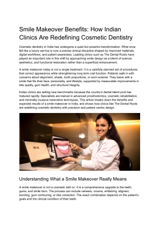 Smile Makeover Benefits: How Indian Clinics Are Redefining Cosmetic Dentistry