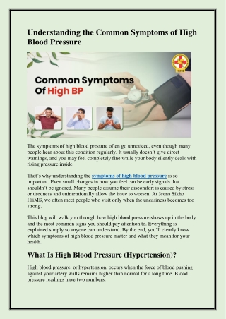 Early Symptoms of High Blood Pressure: What Your Body Is Telling You